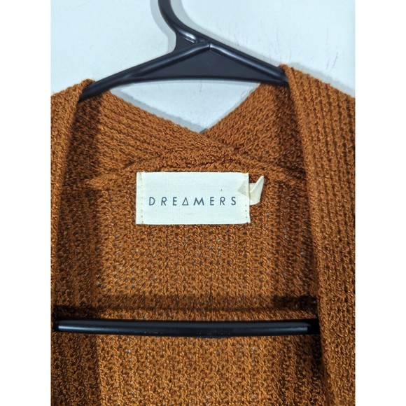 Dreamers EUC Brown Long Sleeve Open Front Knit Cardigan Women Size M/L - Picture 4 of 6